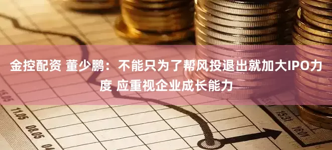 金控配资 董少鹏：不能只为了帮风投退出就加大IPO力度 应重视企业成长能力